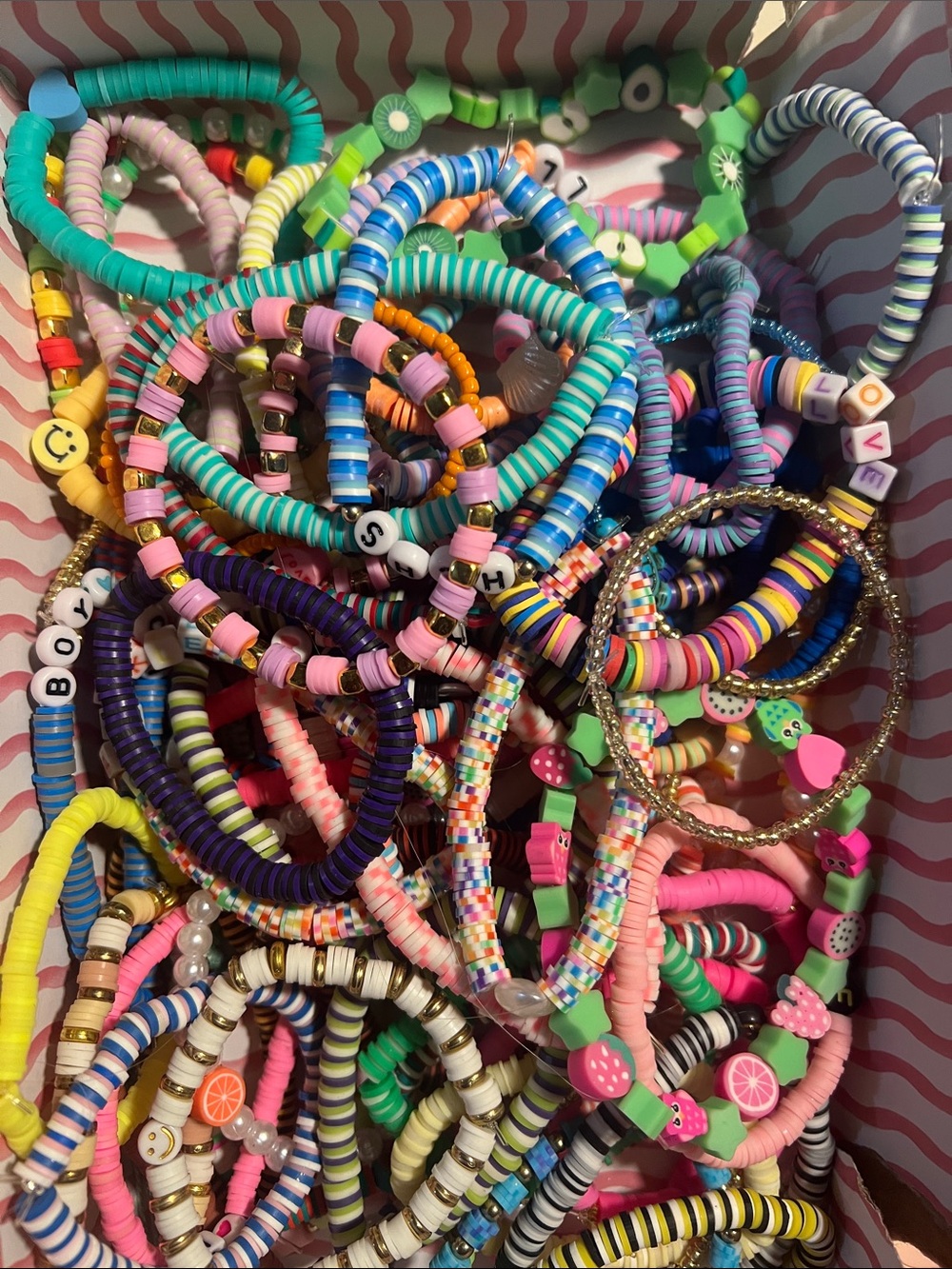 Colorful Kids Beaded Stretch Bracelet Set - Multi-Color